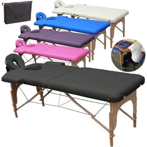 Massagetafel Inklapbaar - Behandeltafel Inclusief Opbergtas - Massage Tafel Inklapbaar - Zwart