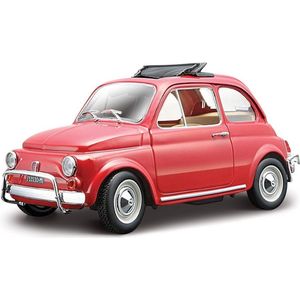 Modelauto Fiat 500 L 1968 rood 1:24 - speelgoed auto schaalmodel