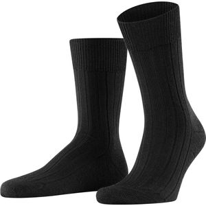 FALKE Teppich im Schuh gestoffeerde zolen merinowol sokken heren zwart - Maat 47-48
