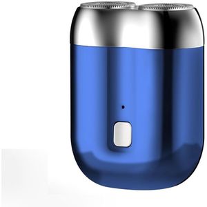 Scheerapparaat - Elektrisch scheerapparaat - Mini elektrisch scheerapparaat - Dubbele ringelleboog - Waterdicht - Magnetisch - Nat en droog gebruik - Draagbaar - Geschikt voor familie - reizen - Vaderdagcadeau - Blauw