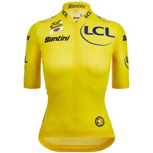 Santini Tour De France Femme Avec Zwift Overall Leider Shirt Met Korte Mouwen Yellow S Dames
