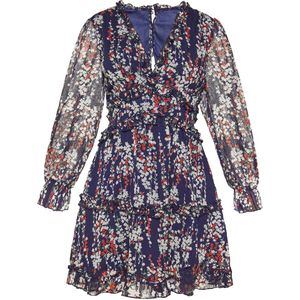 Usha Jurk 'Fashion Look'  navy / groen / rood / wijnrood