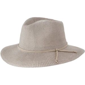 Gilly Fedora Dames Zonnehoed Kreukbestendig House of Ord Reishoed Verstelbaar - Maat: L-XL: 60 cm - Stone