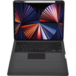 Toetsenbord hoes geschikt voor Apple iPad Pro 12.9 (2018/2020/2021) - Keyboard Case met RGB Verlichting en Keypad - Grijs