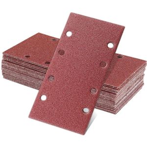 Brenzoos - Schuurbladen 35 stuks klittenband 93 x 185 mm deltasmachine 40 60 80 120 240 korrel multi-schuurmachine slijpmachine 8 gaten.