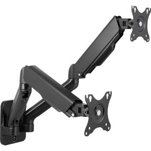 Deltaco Monitor Arm - 2 Schermen - 17-32 inch - Verstelbaar – Max 2x 9kg – Muurbeugel – Zwart