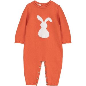Minora gebreide unisex boxpakje- Baby jongens en meisjes- Maat 74-6/9 maanden-Newborn overalls winter- Konijn patroon romper- Baby kleding jongens-Kraamcadeau - Babyshower Cadeau- Sinterklaas