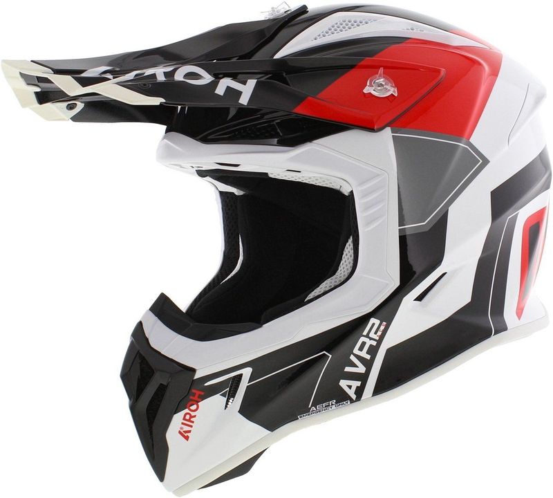 Airoh - Aviator Ace 2 - Crosshelm - Glans Zwart Wit Rood