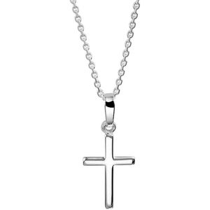 Glams ketting kruis 1,1 mm 41 + 4 cm - Zilver