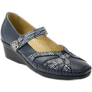 Leren ballerina's met comfortabele wijdte en klittenbandsluiting