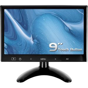 HDMI-monitor - 9 Inch - HD 1024 * 600 Kleurenscherm met Touch Knop, AV/VGA/HDMI/Hoofdtelefooningang voor Raspberry Pi, Home Security CCTV, PC Display
