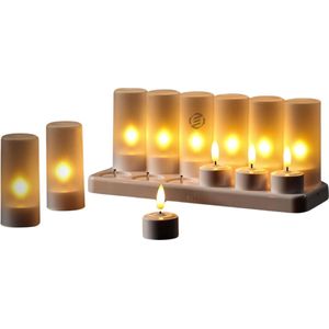 Equivera Oplaadbare LED Kaarsen - Elektrische Kaarsen - Oplaadbare Waxinelichtjes - Realistische Kaarsen - Kerstverlichting - Veilig en Duurzaam