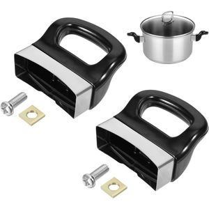 Metalen vervangende handgrepen voor snelkookpannen - 2 stuks - universele zijgrepen voor kookgerei - zwart