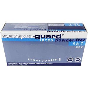 Voordeelverpakking van 15 x Semperguard latex handschoenen - wit - poedervrij - IC - small - 100 stuks