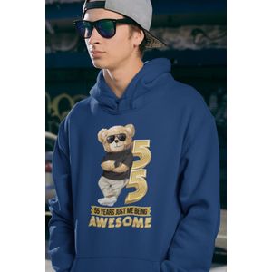 55 Jaar Verjaardag cadeau Hoodie - Navy Hoodie Mannen - Maat M - Verjaardag Cadeau Mannen - Limited Edition