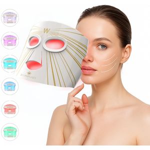 Dermalaze LED Gezichtsmasker – 7 Kleuren Lichttherapie met Timer – Collageen Stimulerend Masker – Infrarood en Rood Licht Therapie – Acnebehandeling en Huidverbetering