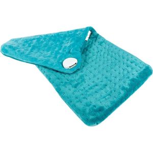 Flanellen elektrische deken, temperatuurregeling 30-70 graden Celsius, timer 120 minuten, wasbaar, 30 x 60 cm, blauw