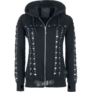 Banned Corset Hoodie Vest met capuchon zwart XXL Katoen -