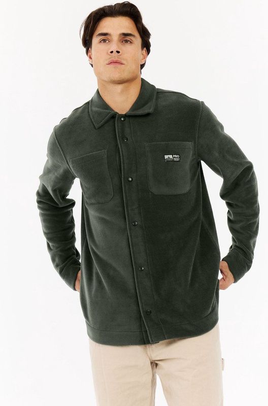 Protest - PRTFinest - Overshirt - Kale Green - High-pile Teddy Fleece