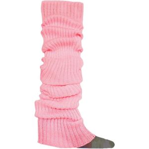 Neon Color Knit Leg Warmers - Ribbed Bright Footless Socks - Womens Fashion Leg Warmers Boot Cuffs Knee High Socks Boot Socks - Perfect for 80s Party Yoga Ballet Skating - roze