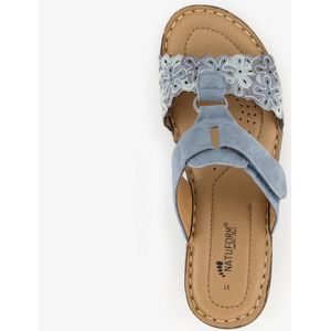 Natuform dames slippers met sleehak grijsblauw - Maat 38 - Uitneembare zool