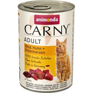 Animonda Carny Adult Rund, Kip + Eendenhart 6 x 400 gram ( Katten natvoer )
