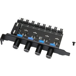 PC 8 Kanalen Fan Hub Koelventilator Snelheidsregelaar Voor PC Case Waterkoelingssysteem, Koelventilator Snelheidsregelaar