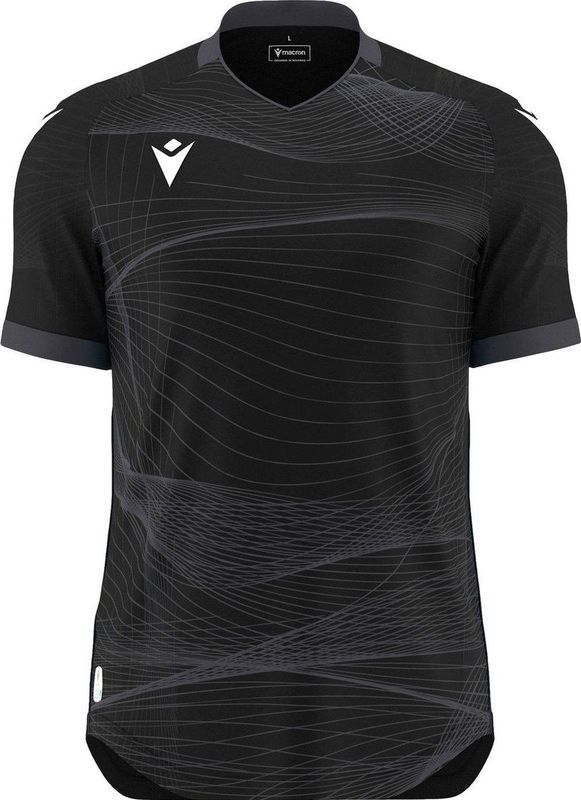 Macron Wyvern Eco Shirt Korte Mouw Kinderen - Zwart / Antraciet | Maat: 7-8 Y