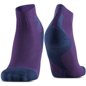 X-SOCKS Run Discover enkelsokken voor verbeterd hardloopcomfort, geavanceerde bescherming met ademende en ondersteunende technologieën, ideaal voor thermoregulatie - Neobergine/Zwart, 39-41