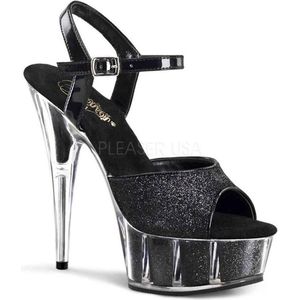 Pleaser - DELIGHT-609-5G Sandaal met enkelband - US 5 - 35 Shoes - Zwart