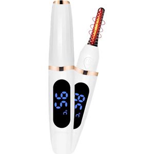 Ruby Essentials Elektrische Wimperkruller - Verwarmde Wimperkruller - Wimper Lift - Lash Lift - Eyelash Curler - USB Oplaadbaar- 3 Temperatuurstanden - Gekrulde en Volle Wimpers - Wit