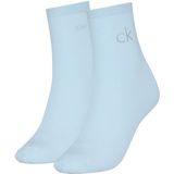 Calvin Klein - Huissokken - Blauw - 2-pack - Halfhoge Sokken met Shiny Logo