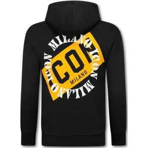 ICON Hoodie Heren met Rits - Vest Heren met Capuchon - Sportvest - 5623 - Zwart