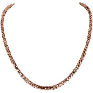 Silventi 980600182 Stalen schakelcollier - vossenstaart 5 mm - lengte 42 + 5 cm - rosékleurig