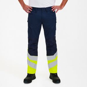 Engel Safety werkbroek met 2-weg stretch 2546-314 - Blue Ink / Hi-vis Yellow - 30