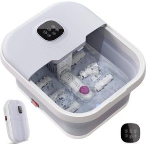 Voetenbad Met Massage - Voetmassage Apparaat tot 48° graden - Elektrisch Voetbad met Afstandsbediening - 3 Functies: Massage – Vibratie – Bubbels – Inklapbaar - 40 x 33.5 x 21 cm
