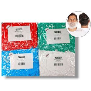 2WINS® Wegwerp Baardnetjes - Baardmaskers - rood - 100 stuks