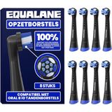 EQUALANE - Opzetborstels - Zwart - Geschikt voor Oral B iO tandenborstels - 8 Stuks