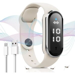 Ultrasone Anti-Muggen Armband – Oplaadbaar & Veilig, 3 Modi Bescherming, Siliconen Polsband voor Kinderen & Volwassenen, Tot 130 Uur Gebruik