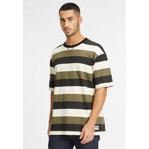 Fila T-Shirt Taichung Striped Dropped Shoulder Tee Olive Night Striped-2XL