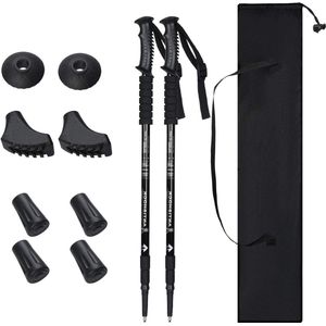 2 stuks verstelbare aluminium wandelstokken - telescopisch, inklapbaar, ultralicht