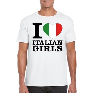 I love Italian girls t-shirt wit heren L