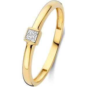 Isabel Bernard - Rivoli Jodi - Stacking Ring - 14 Karaat Goud - Met Zirkonia Steentje