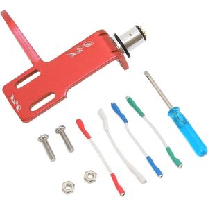Universele LP platenspeler headshell stylus houder aluminium - Vervanging phono stylus houder met 4 geleidingsdraden (rood) .