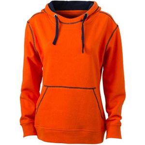 James and Nicholson Vrouwen/dames Lifestyle Hoodie (Donker Oranje/Zwaar)
