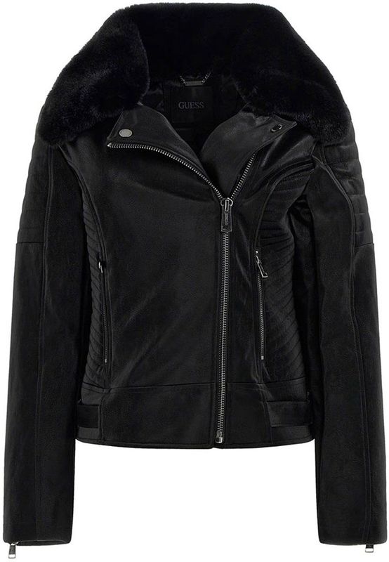 Guess - Darcey - Leren Jasje - Kunstleer - Gevoerd - Biker Kraag