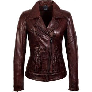Biker leren lams jas bruin rano - 46
