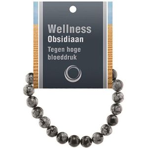 Powerbead Armband Obsidiaan Sneeuwvlok (Met Displaykaart)