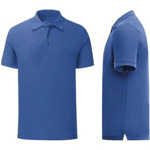 Senvi Getailleerde Polo zacht aanvoelend Kleur royal blauw melee Maat XL