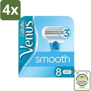 Gillette - Venus Smooth - Zachte scheerbeurt - 8 Navulscheermesjes - Voordeelverpakking - 4 stuks - Venus Smooth - Gladde huid
